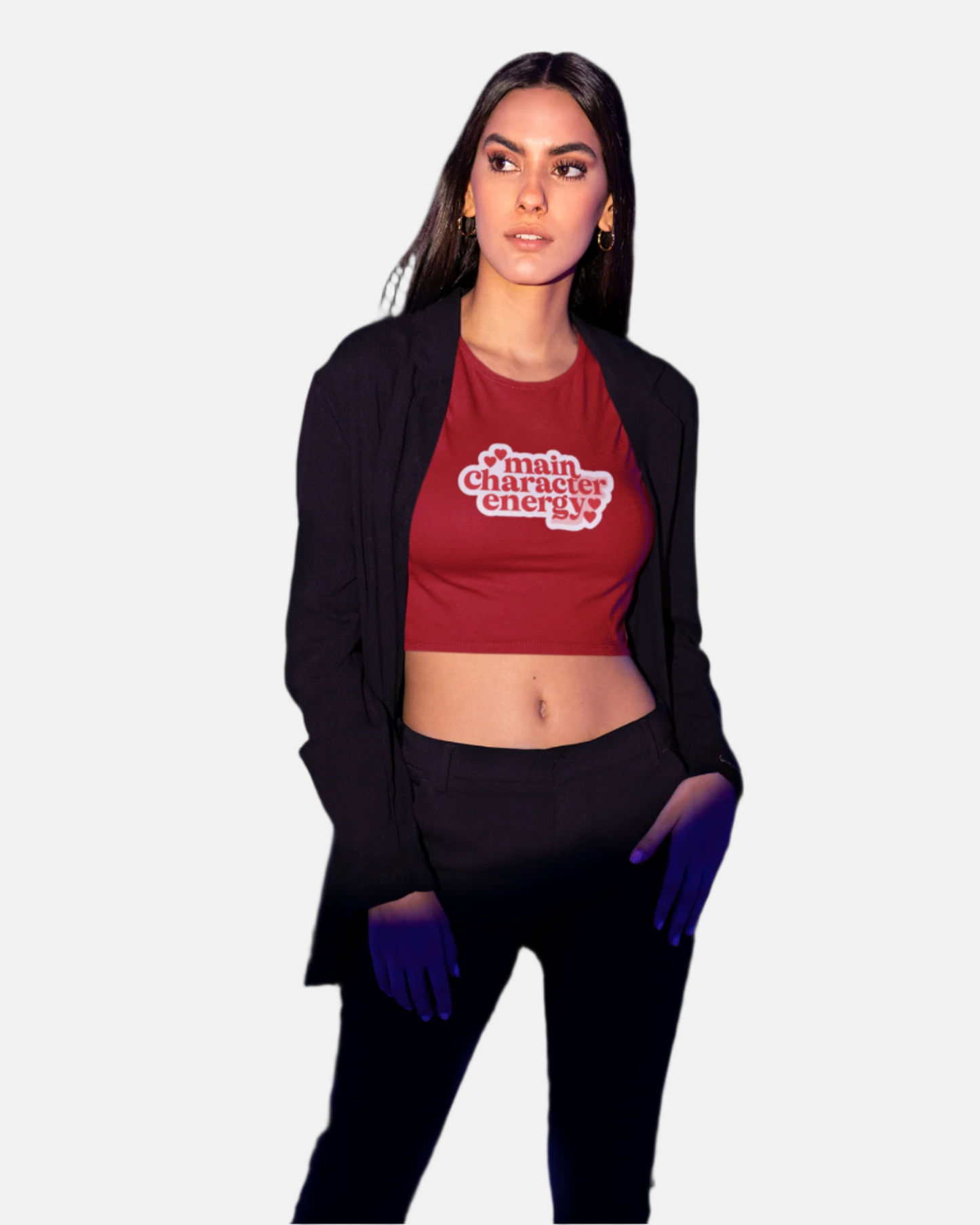 Main Character Energy Red Crop Top