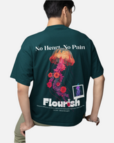 Flourish Petrol Blue Oversized T-shirt