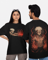 Cursed Flame Black Oversized T-shirt