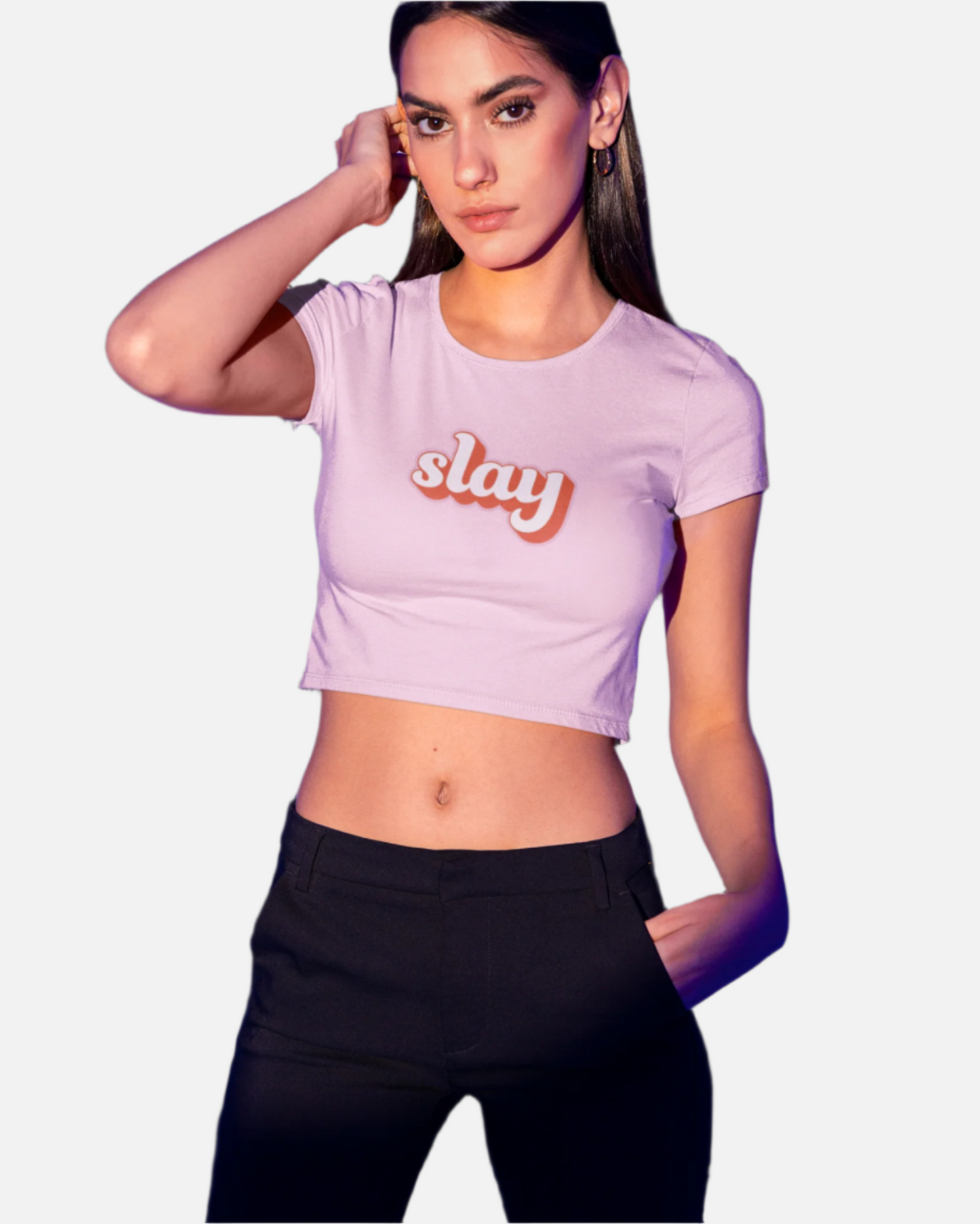 Slay Baby Pink Crop Top