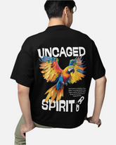 Uncaged Spirit Black Oversized T-shirt