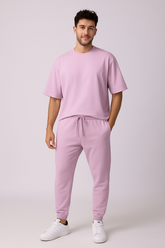 Light Pink Oversized T-shirt With Jogger Coord