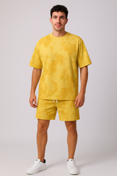 Yellow Oversized T-shirt with Shorts Coords