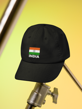India Flag Black Baseball Cap