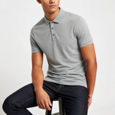 Gray Melange Polo T-shirt