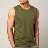 Everyday Sleeveless T-shirt- Olive Green