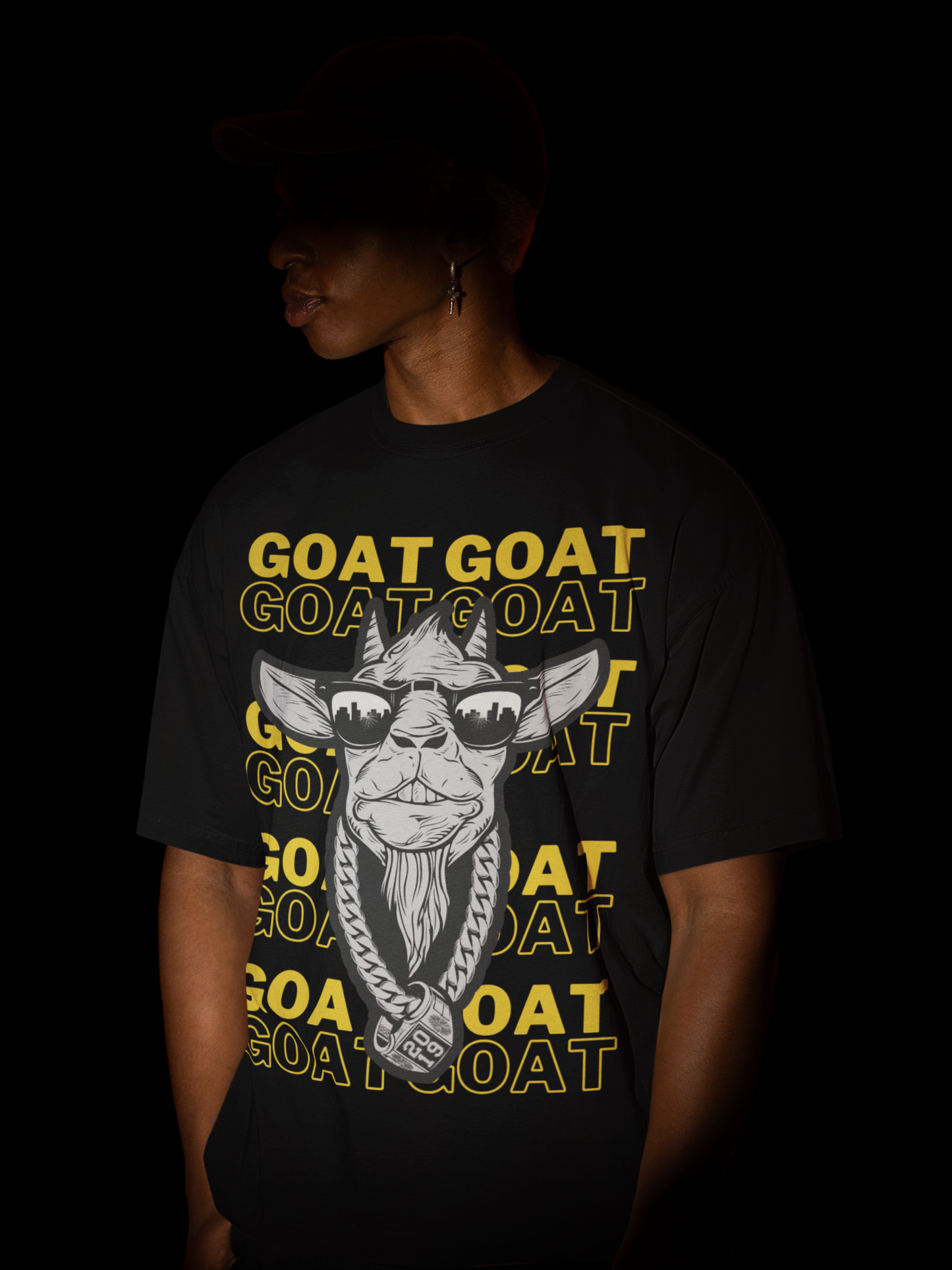 GOAT Black Unisex Oversized T-shirt