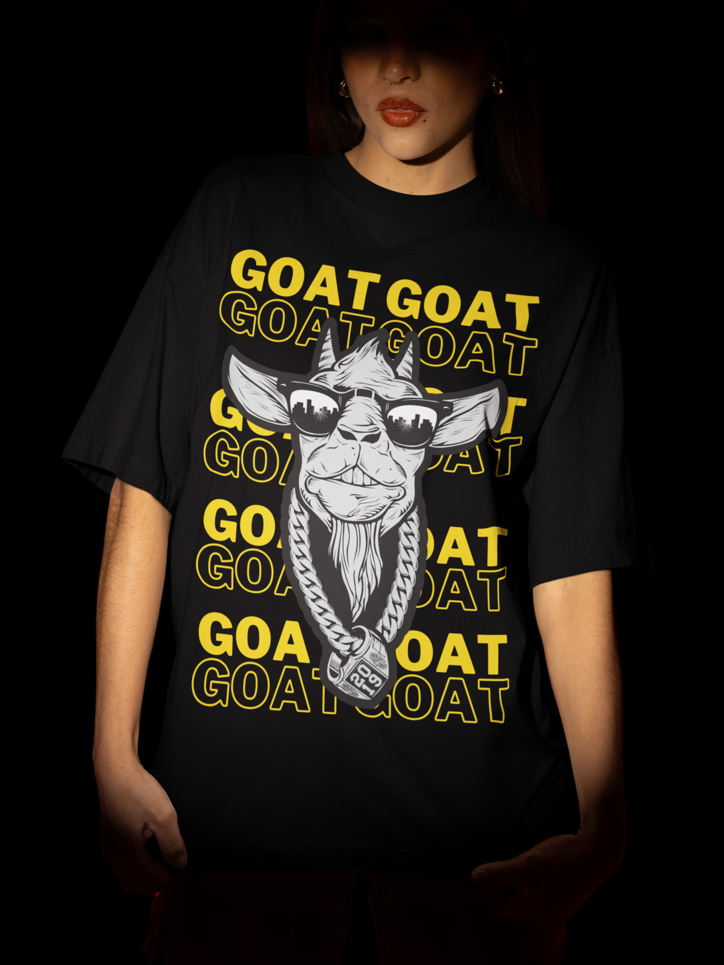 GOAT Black Unisex Oversized T-shirt