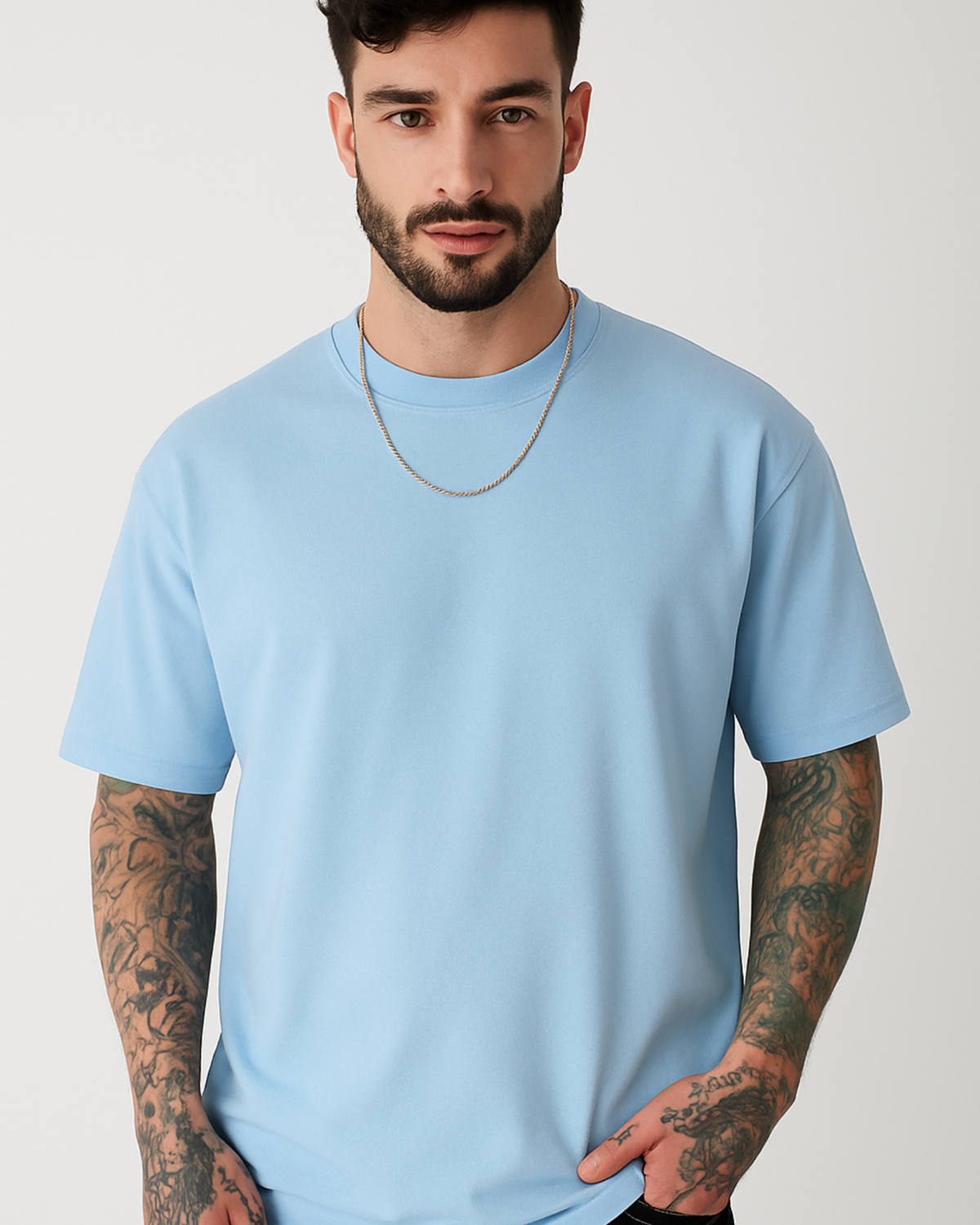 Everyday Oversized Tee- Baby Blue