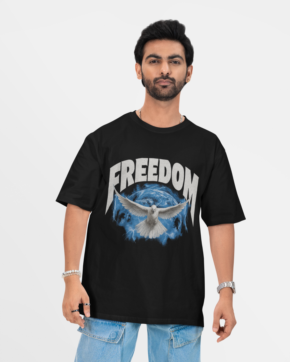 Freedom Black Oversized T-shirt