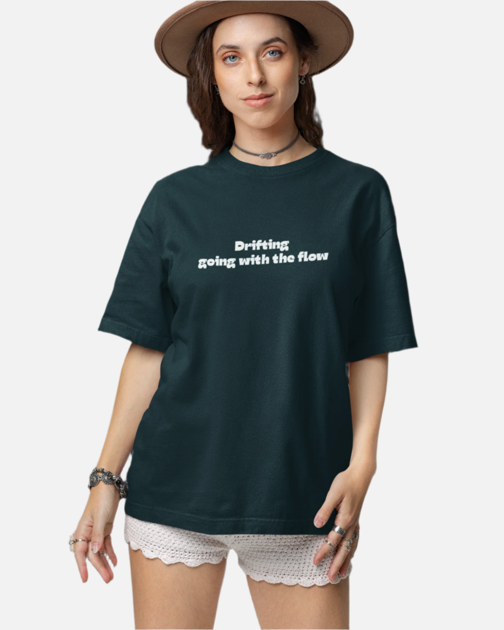 Flourish Petrol Blue Oversized T-shirt