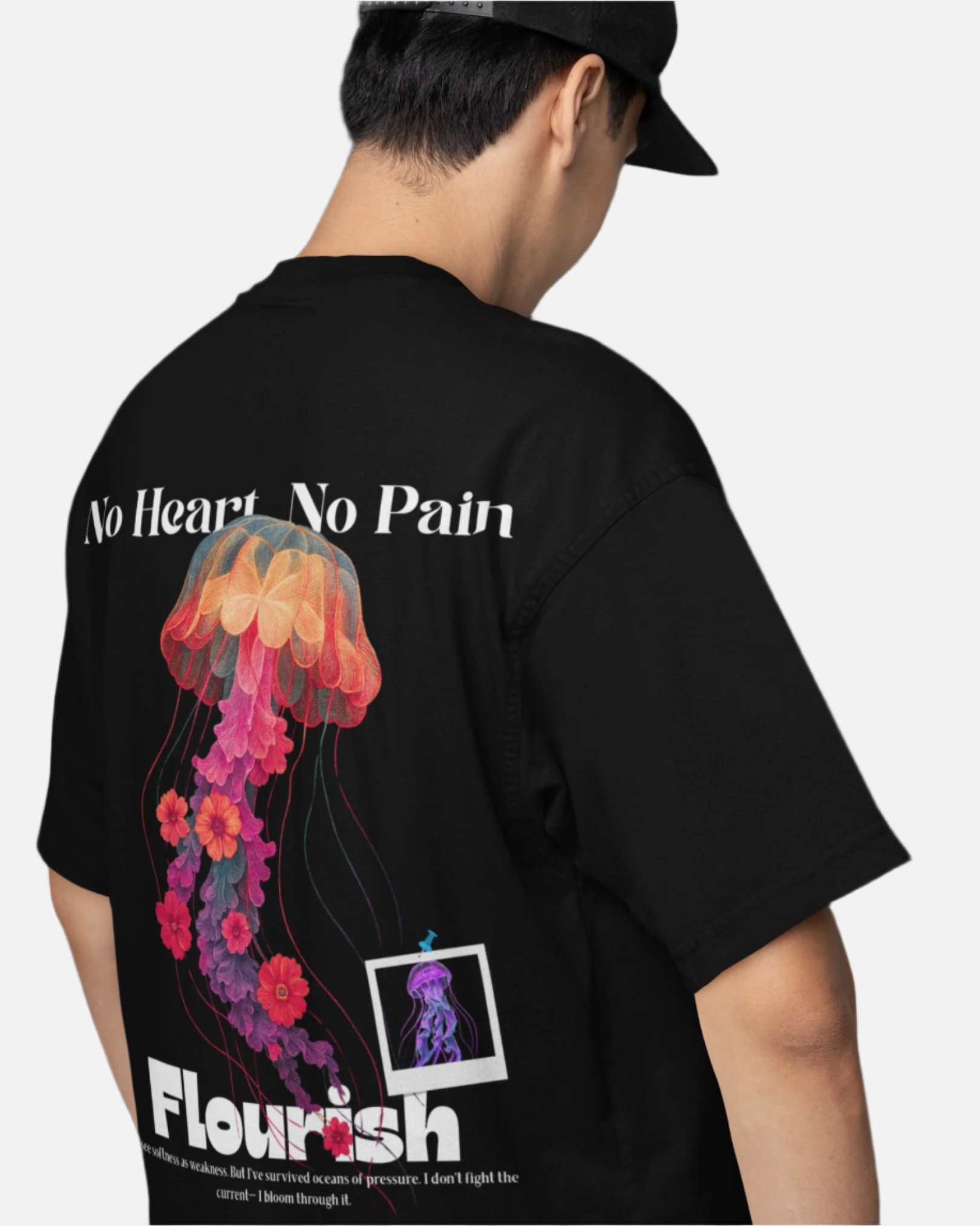Flourish Black Oversized T-shirt