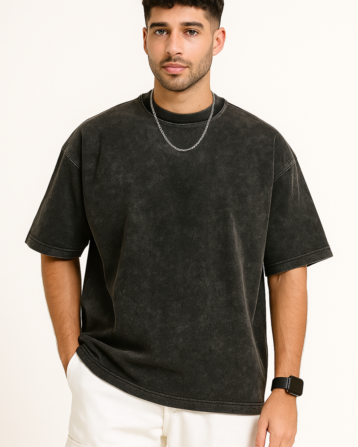 Black Acid Washed Oversized T-shirt
