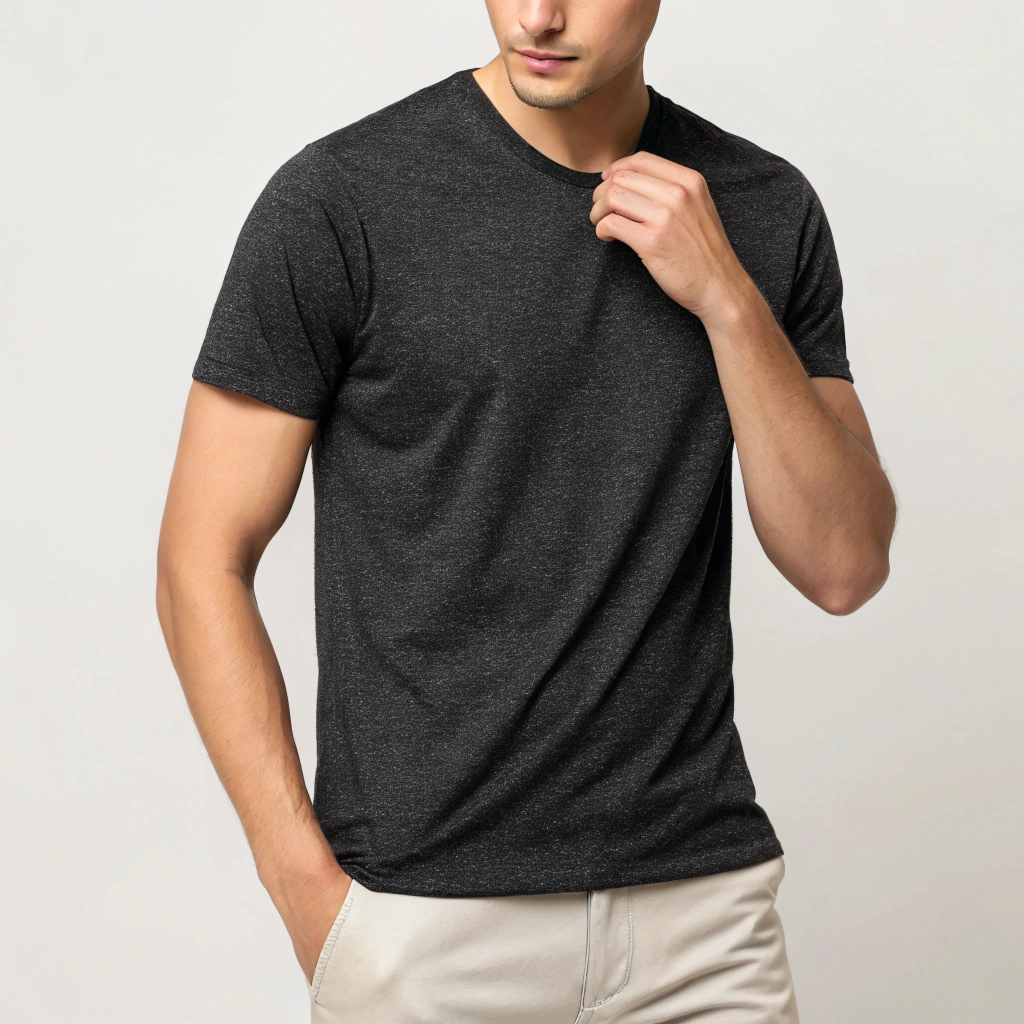 Black Melange Basic T-shirt