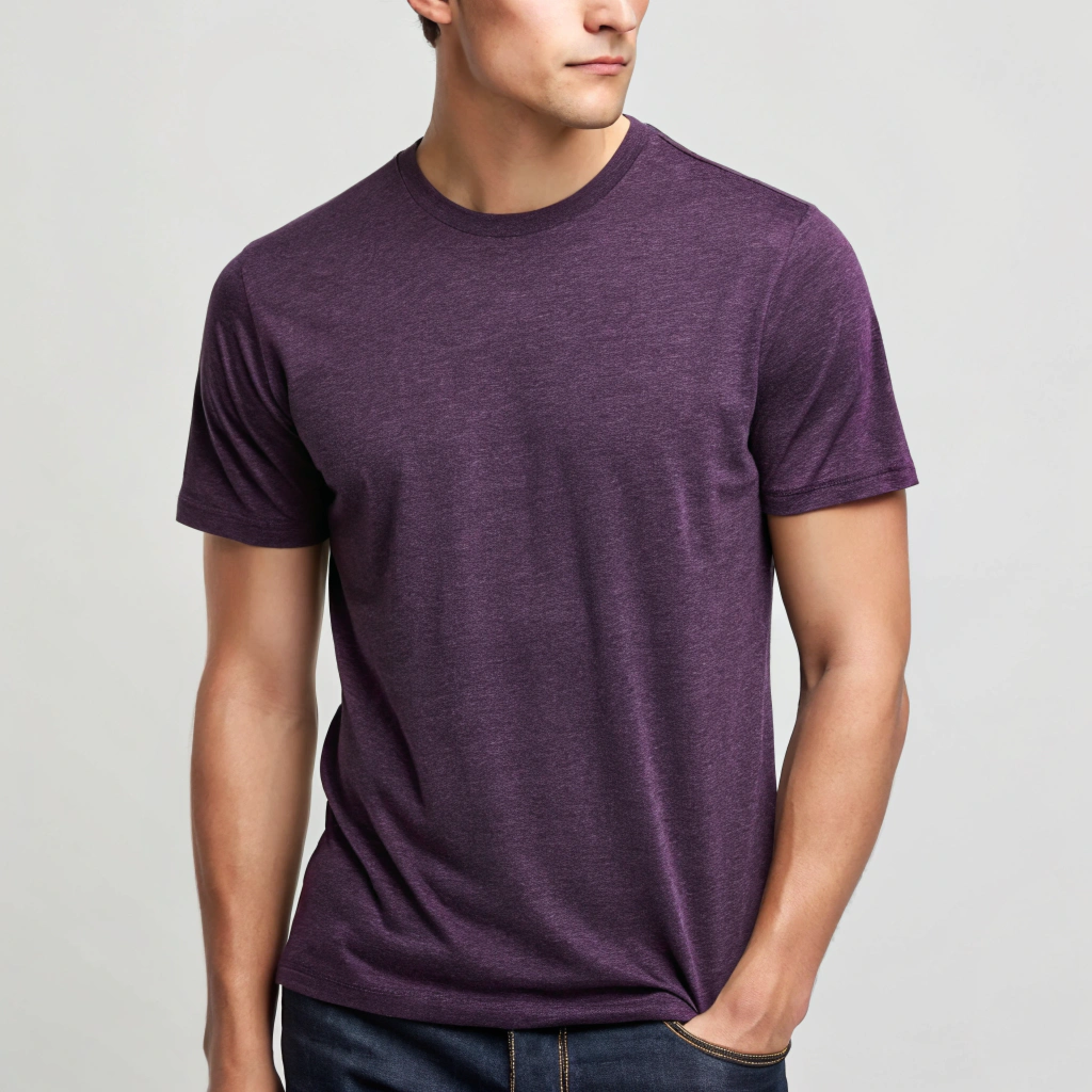 Purple Melange Basic T-shirt