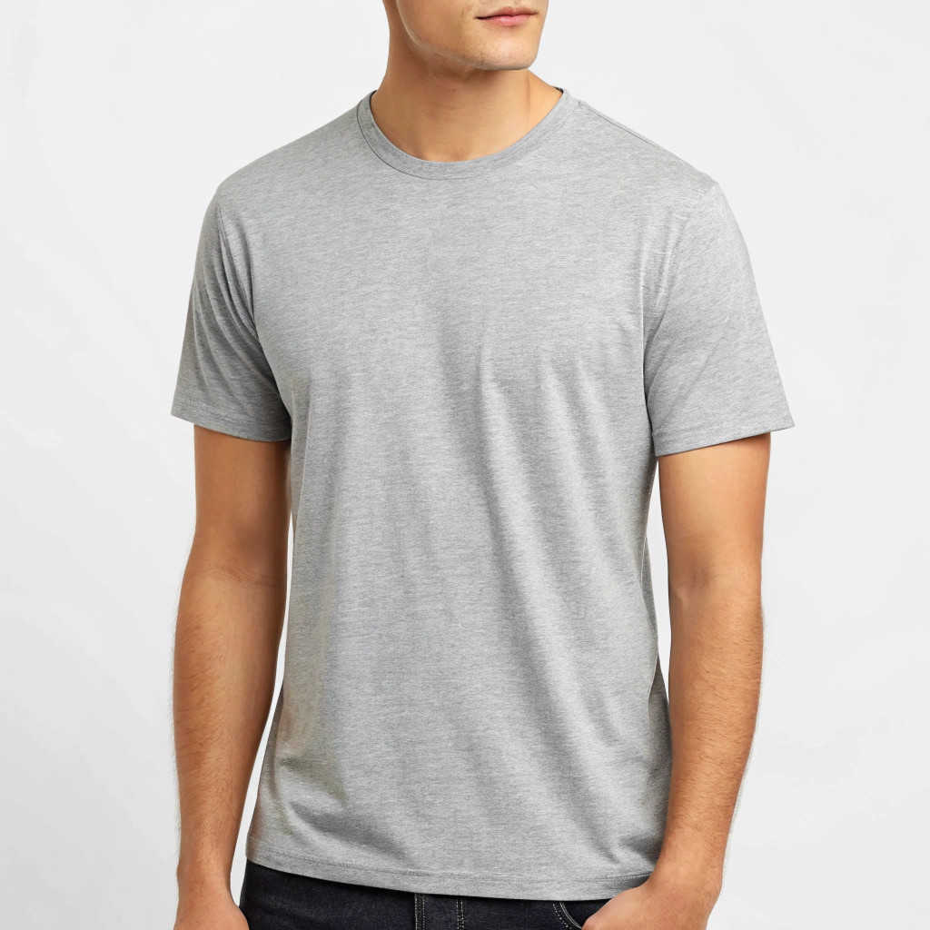Gray Melange Basic T-shirt