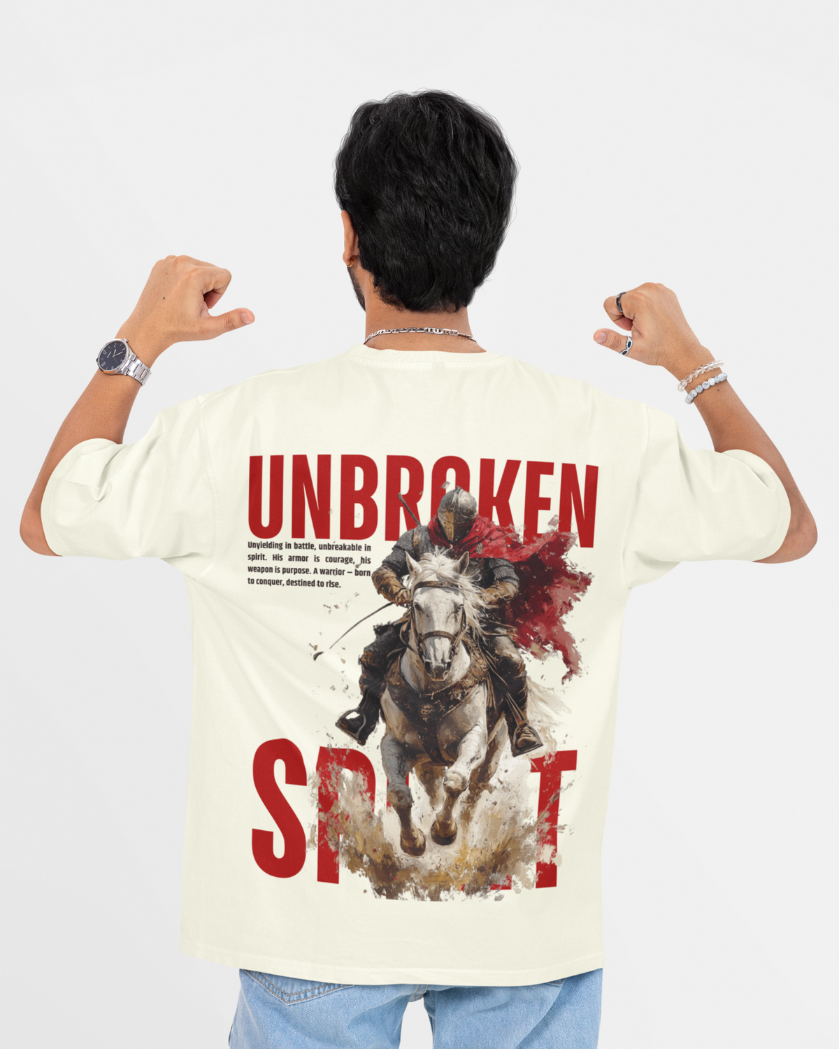 Unbroken Spirit Off White Oversized T-shirt