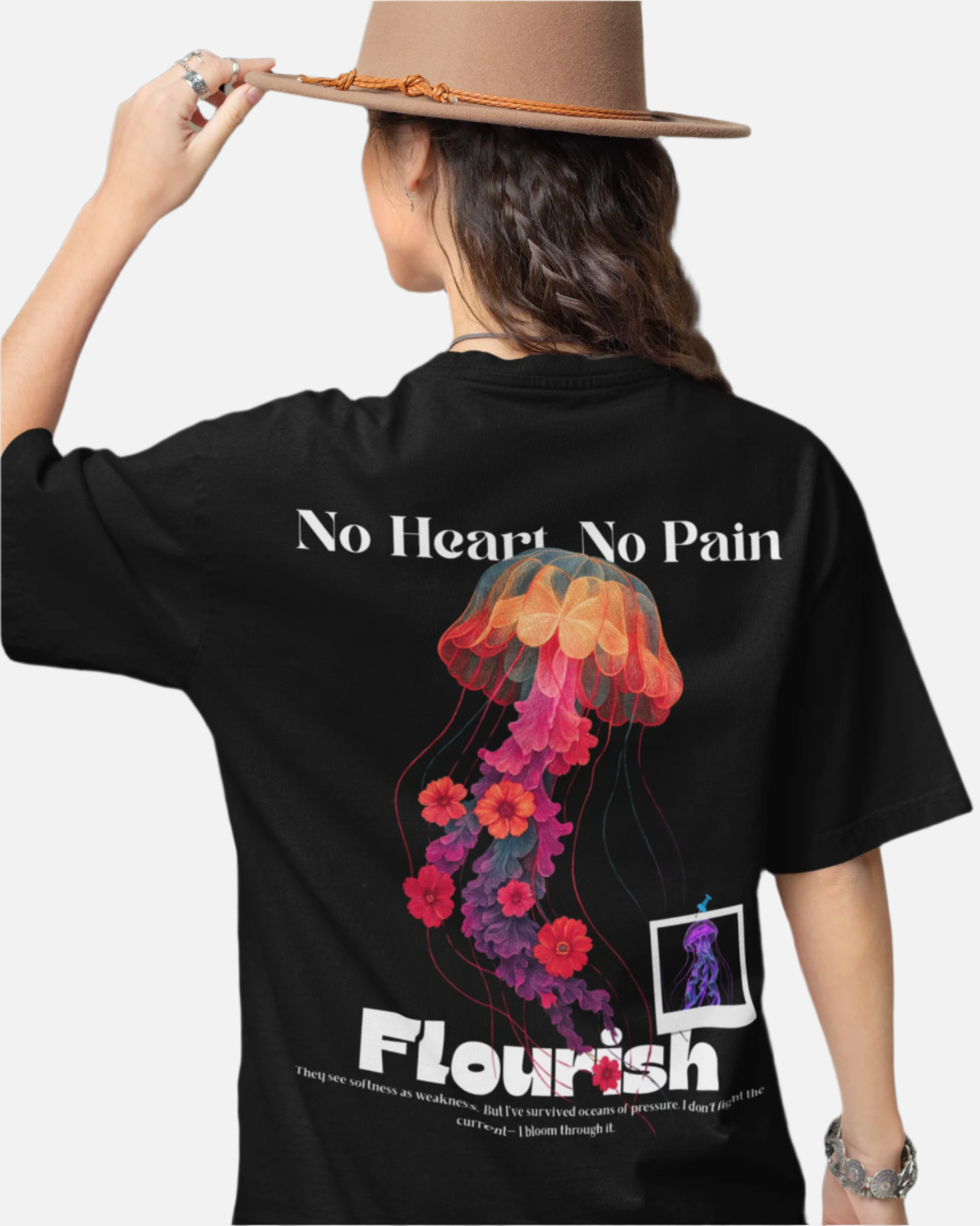 Flourish Black Oversized T-shirt