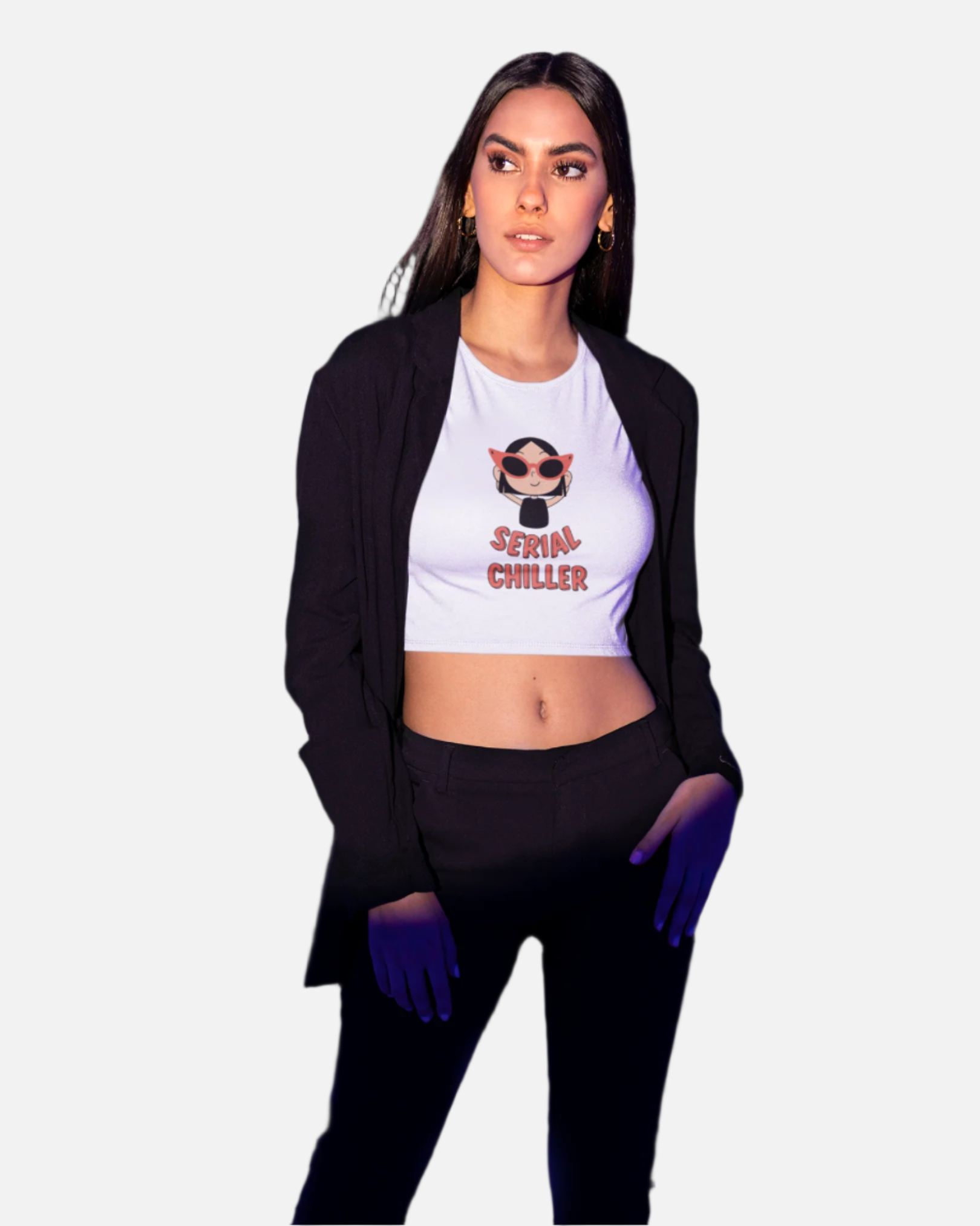 Serial Chiller White Crop Top