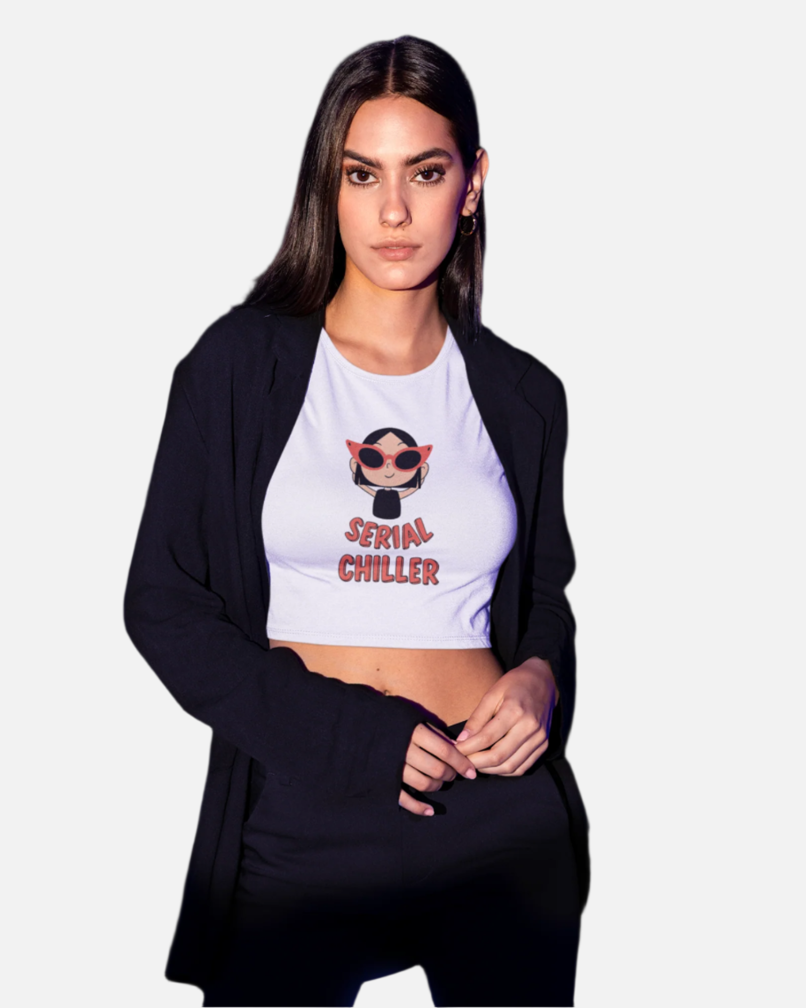 Serial Chiller White Crop Top