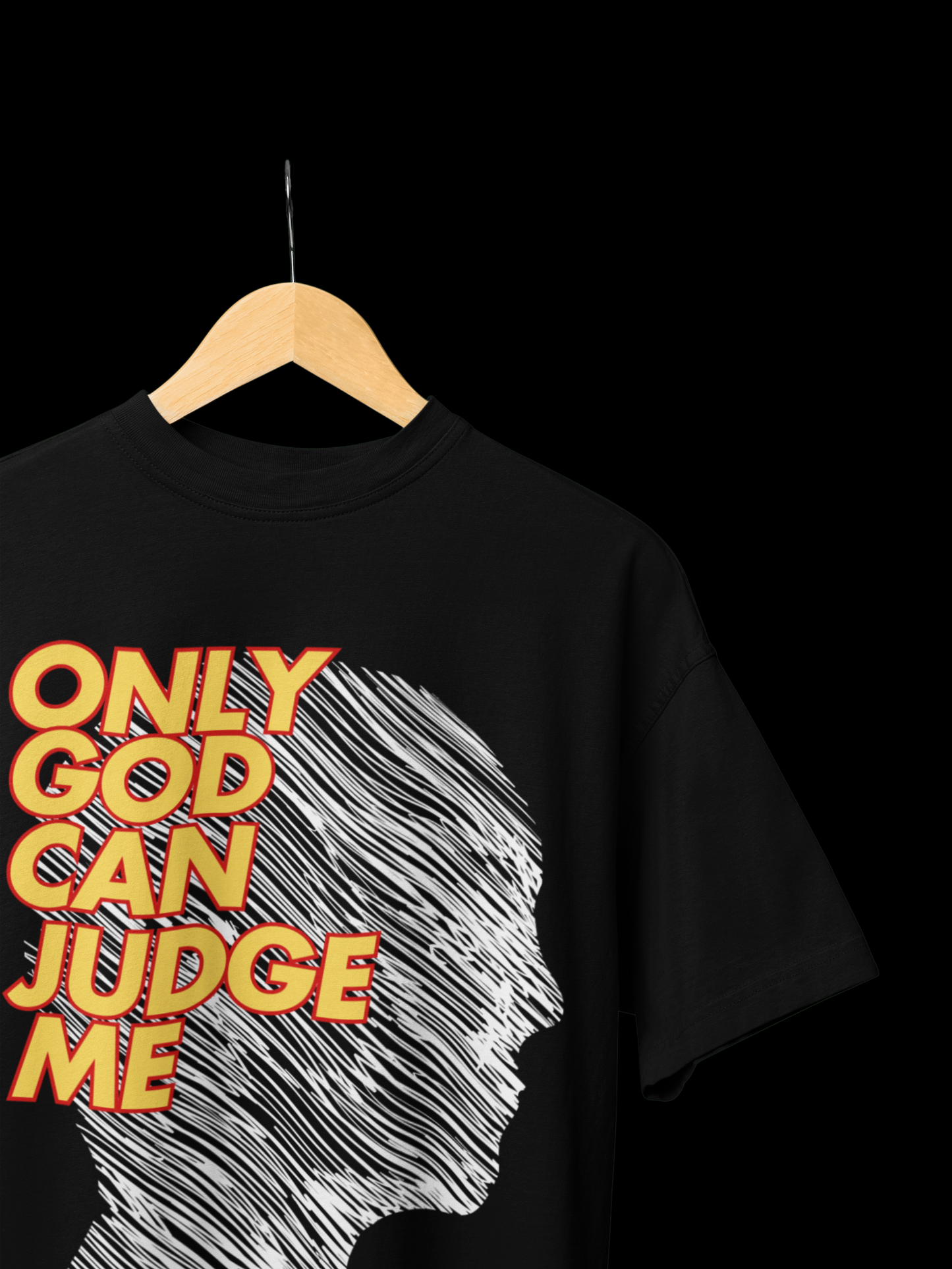 Only God Can Judge Me Black Oversized T-shirt