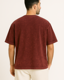 Maroon Acid Washed Oversized T-shirt