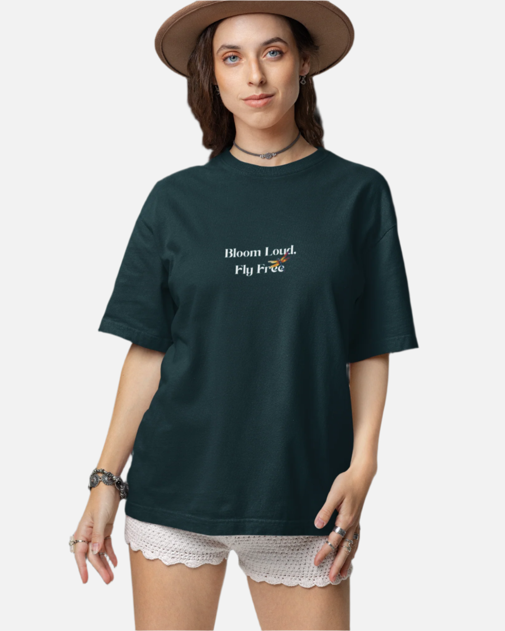 Bloom Petrol Blue Oversized T-shirt