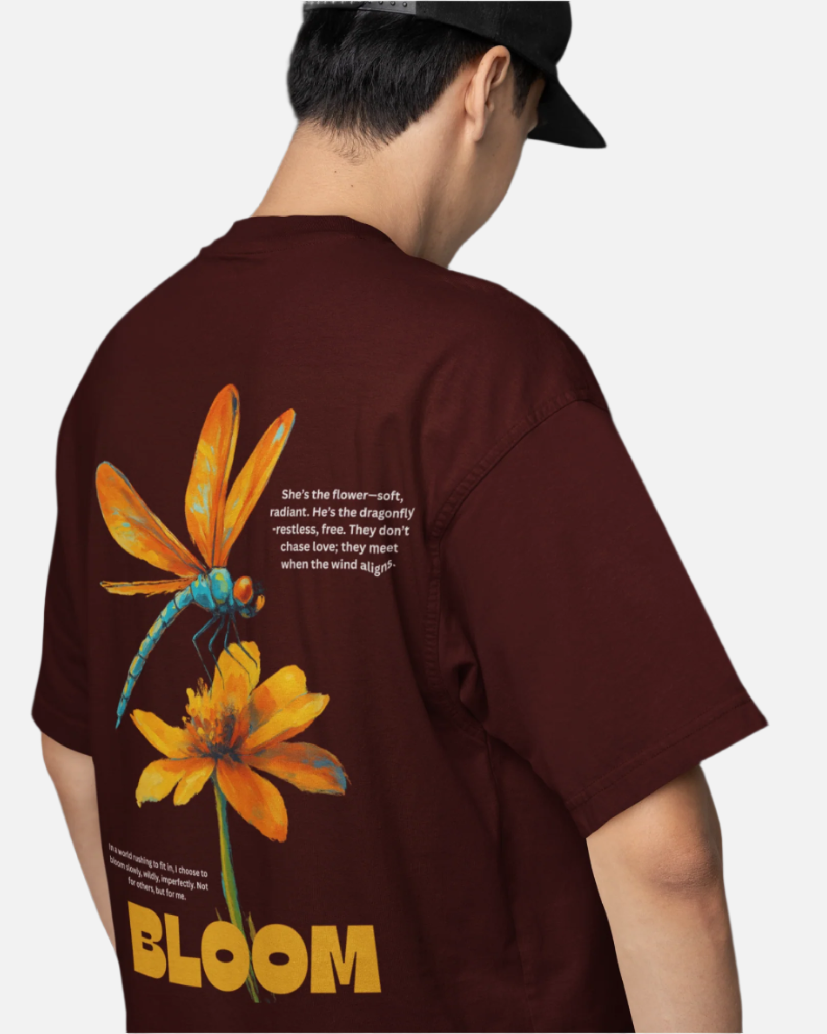 Bloom Maroon Oversized T-shirt