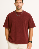 Maroon Acid Washed Oversized T-shirt