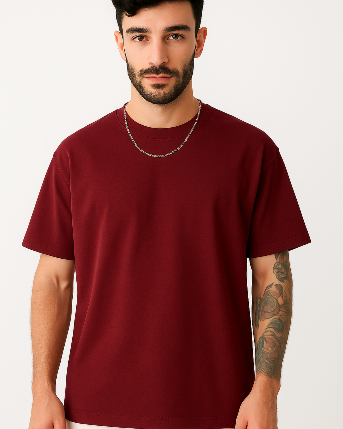 Everyday Oversized Tee- Maroon