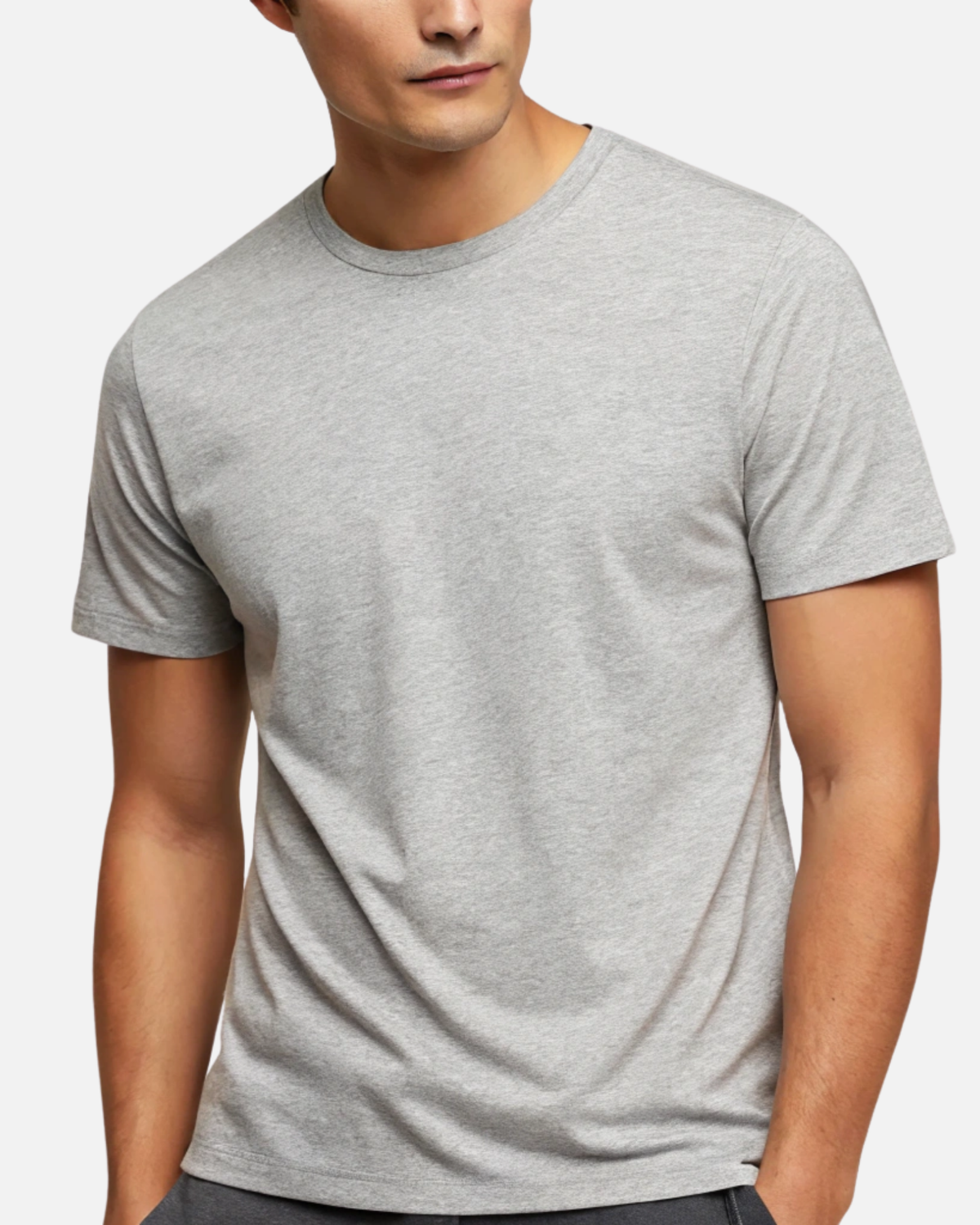 Gray Melange Regular Fit T-shirt