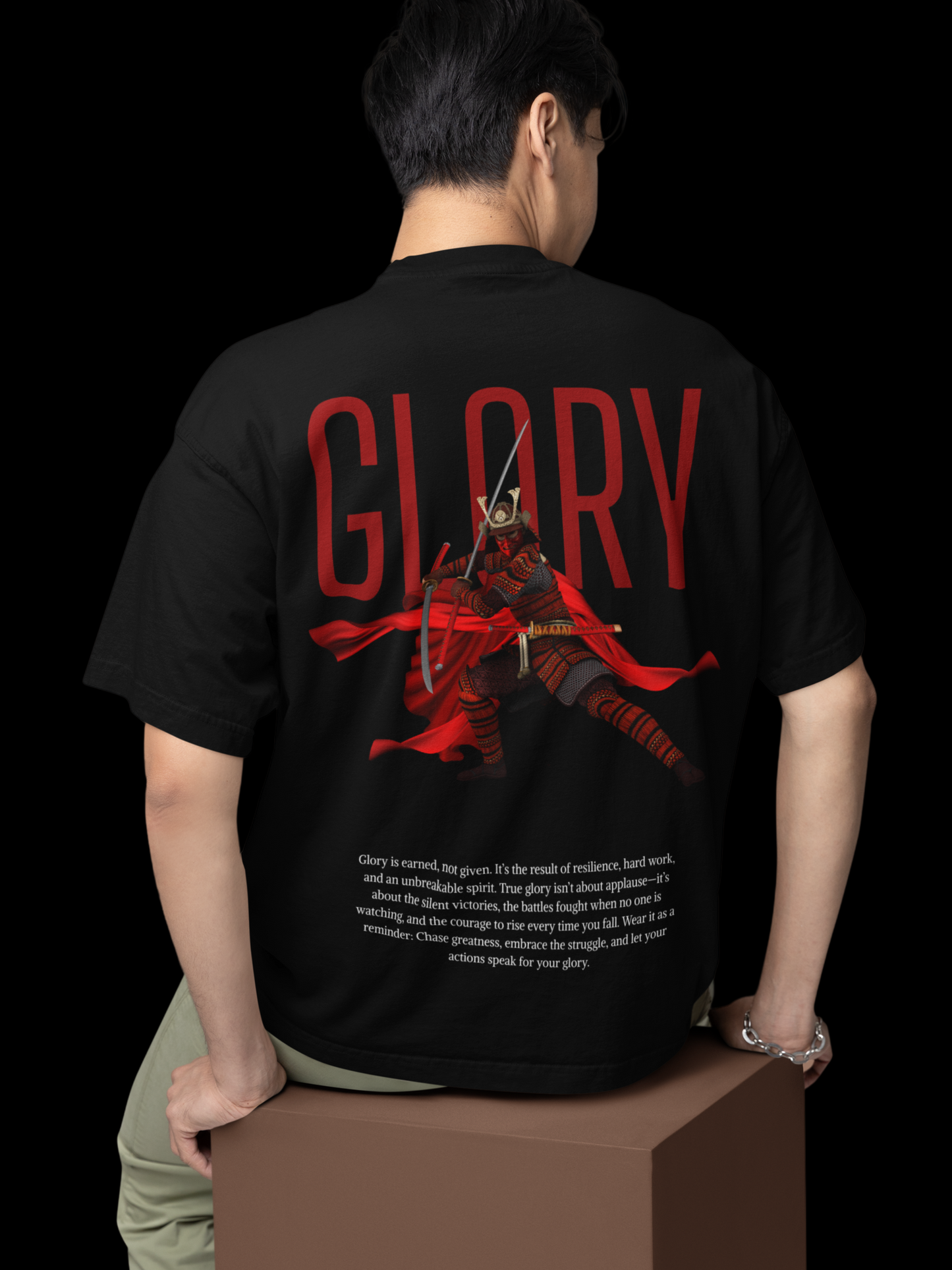 Glory Black Unisex Oversized T-shirt