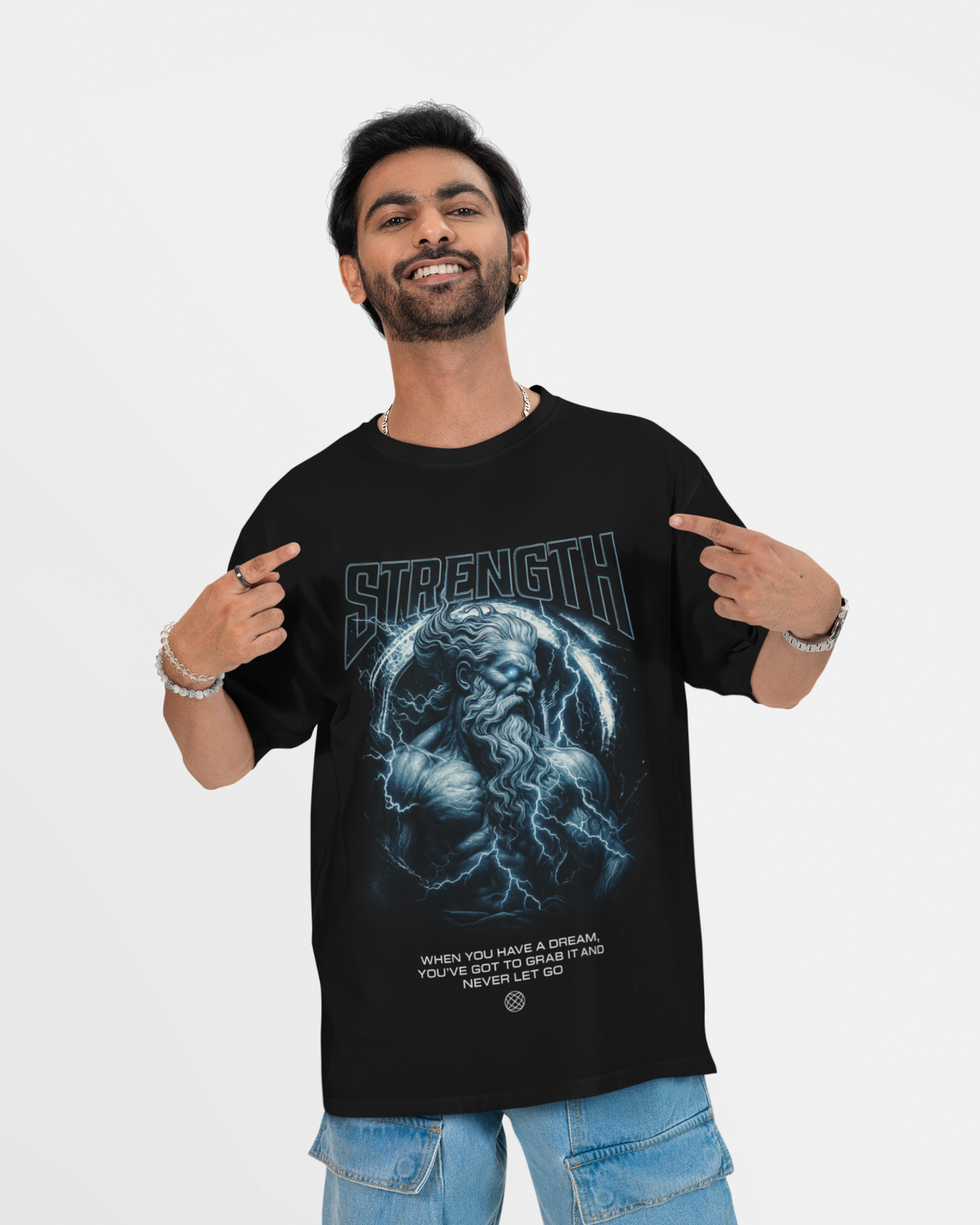 Strength Black Oversized T-shirt