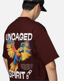 Uncaged Spirit Maroon Oversized T-shirt