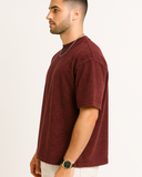 Maroon Acid Washed Oversized T-shirt