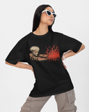 Cursed Flame Black Oversized T-shirt