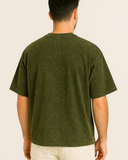 Olive Green Acid Washed Oversized T-shirt