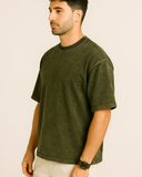 Olive Green Acid Washed Oversized T-shirt