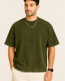 Olive Green Acid Washed Oversized T-shirt