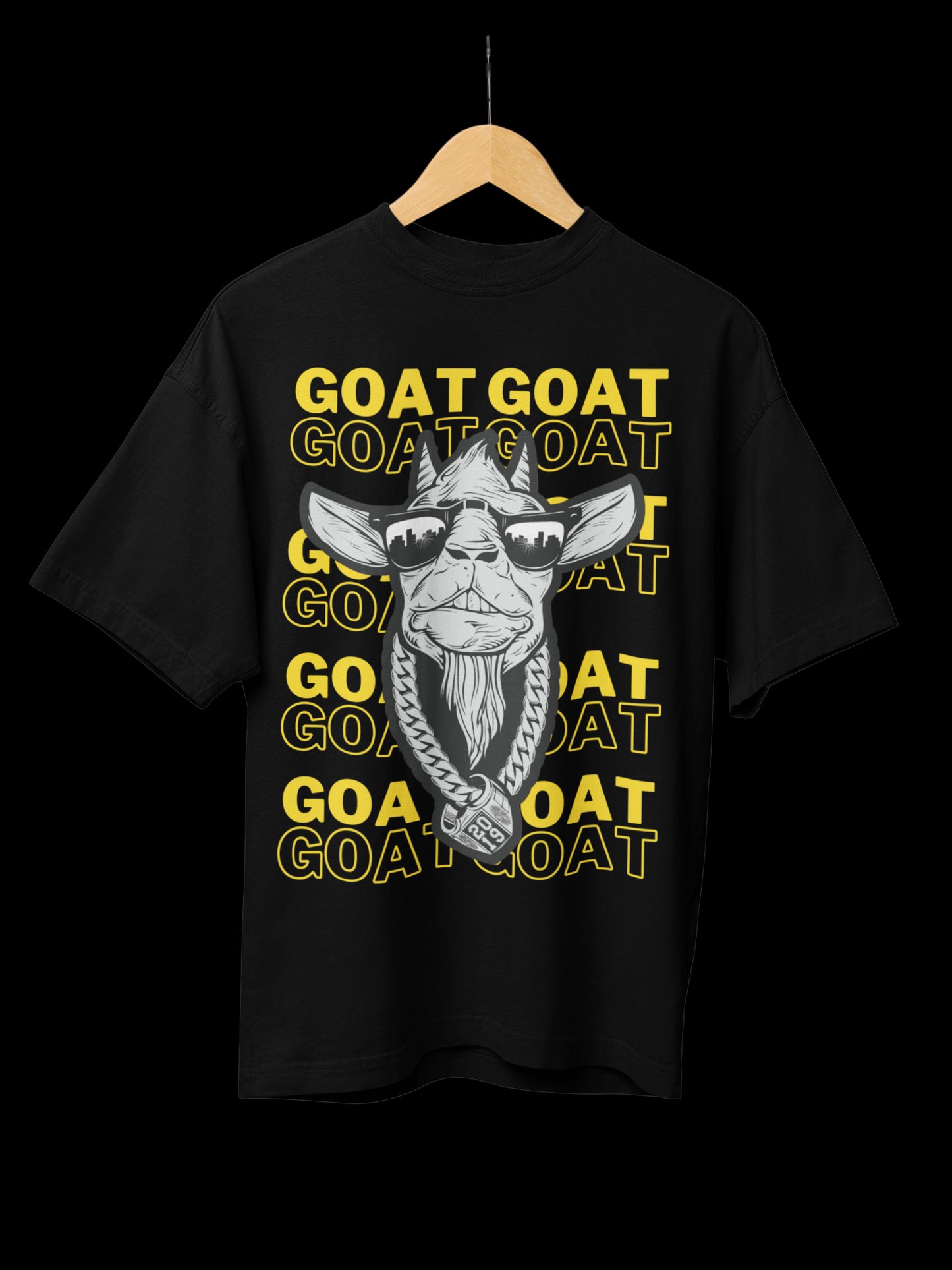 GOAT Black Unisex Oversized T-shirt