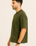 Olive Green Acid Washed Oversized T-shirt