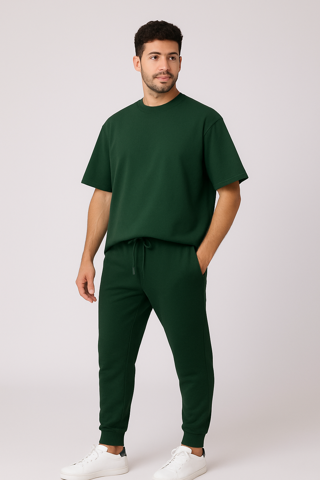 Green Oversized T-shirt with Jogger Coord