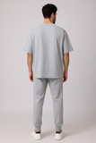 Grey Melange Oversized T-shirt with Jogger Coord