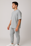 Grey Melange Oversized T-shirt with Jogger Coord