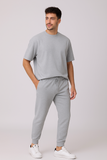Grey Melange Oversized T-shirt with Jogger Coord