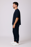 Navy Oversized T-shirt With Jogger Coord