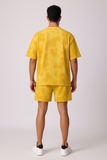 Yellow Oversized T-shirt with Shorts Coords