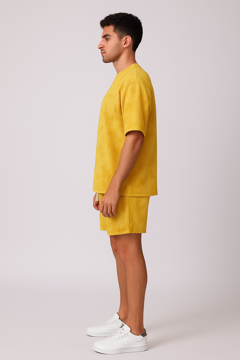 Yellow Oversized T-shirt with Shorts Coords