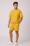Yellow Oversized T-shirt with Shorts Coords