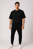 Black Oversized T-shirt With Jogger Coord